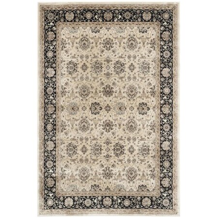 Safavieh Persian Garden Power Loomed Rectangle Rug- Ivory - Black- 6 Ft. 7 In. X 9 Ft. 2 In. PEG608D-6